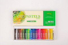 Danklin Generation 2 Oil Pastel Set, 24 Colors, Advanced Grey and White Single Color Refill Set, Oil Pastel Chalk Stick