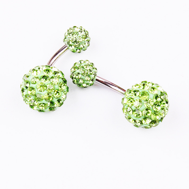 Multi-Color Shambhala Czech Diamond Ball Navel Ring 316L Surgical Steel Belly Button Piercing Jewelry 6/10MM detail image 10