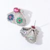 Fashionable silver needle, elite zirconium, earrings, European style, silver 925 sample, wholesale