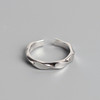 Fashionable wavy ring, glossy one size jewelry, accessory, Korean style, simple and elegant design, wholesale