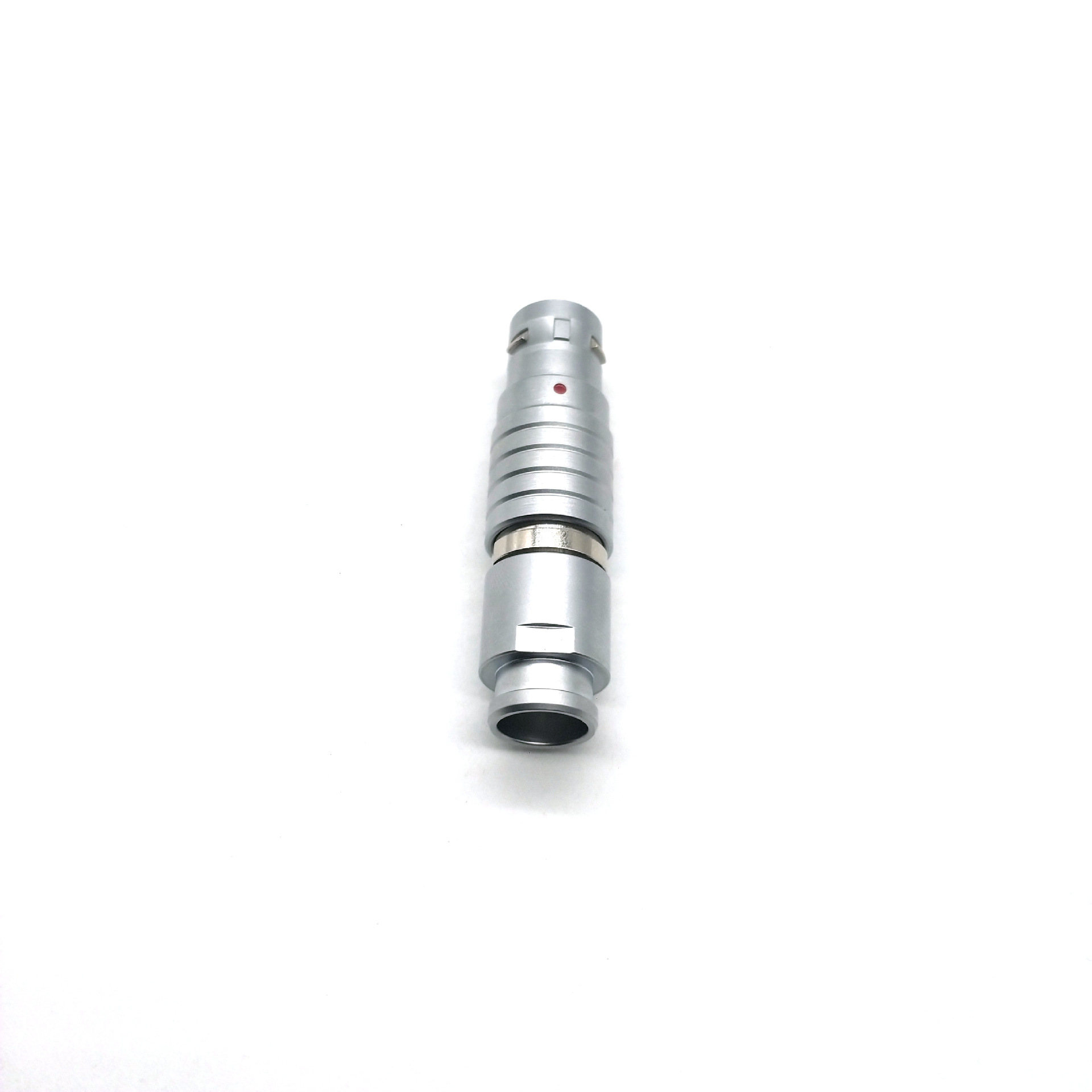 圆形2B推拉自锁6PIN+1镀镍公头连接器  航空插头2B镀镍6PIN+1公座