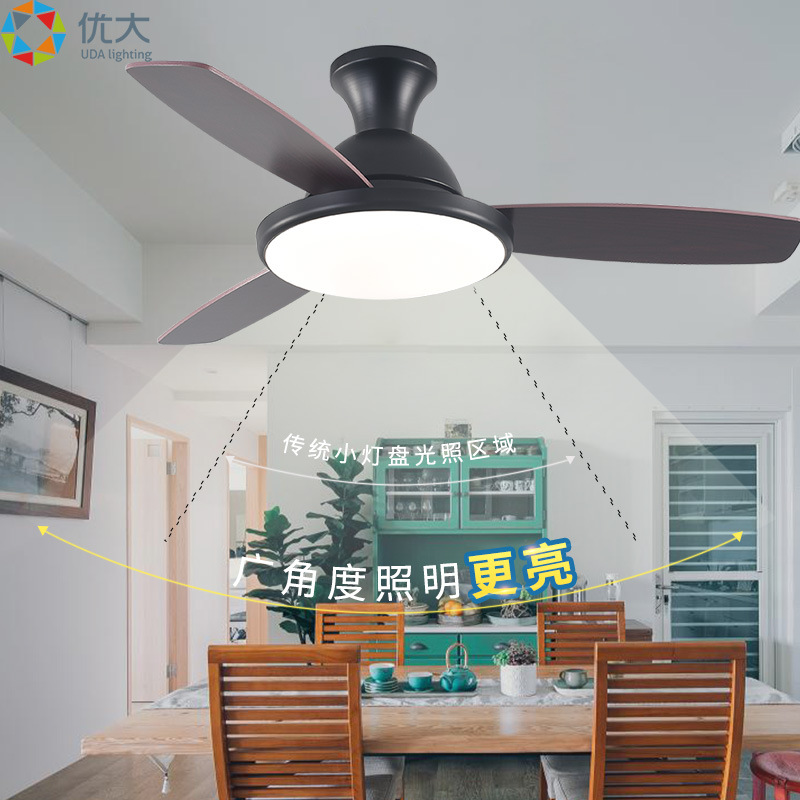 dc變頻直流LED風扇燈現代簡約北歐兒童房餐廳吊扇燈110V工廠現貨