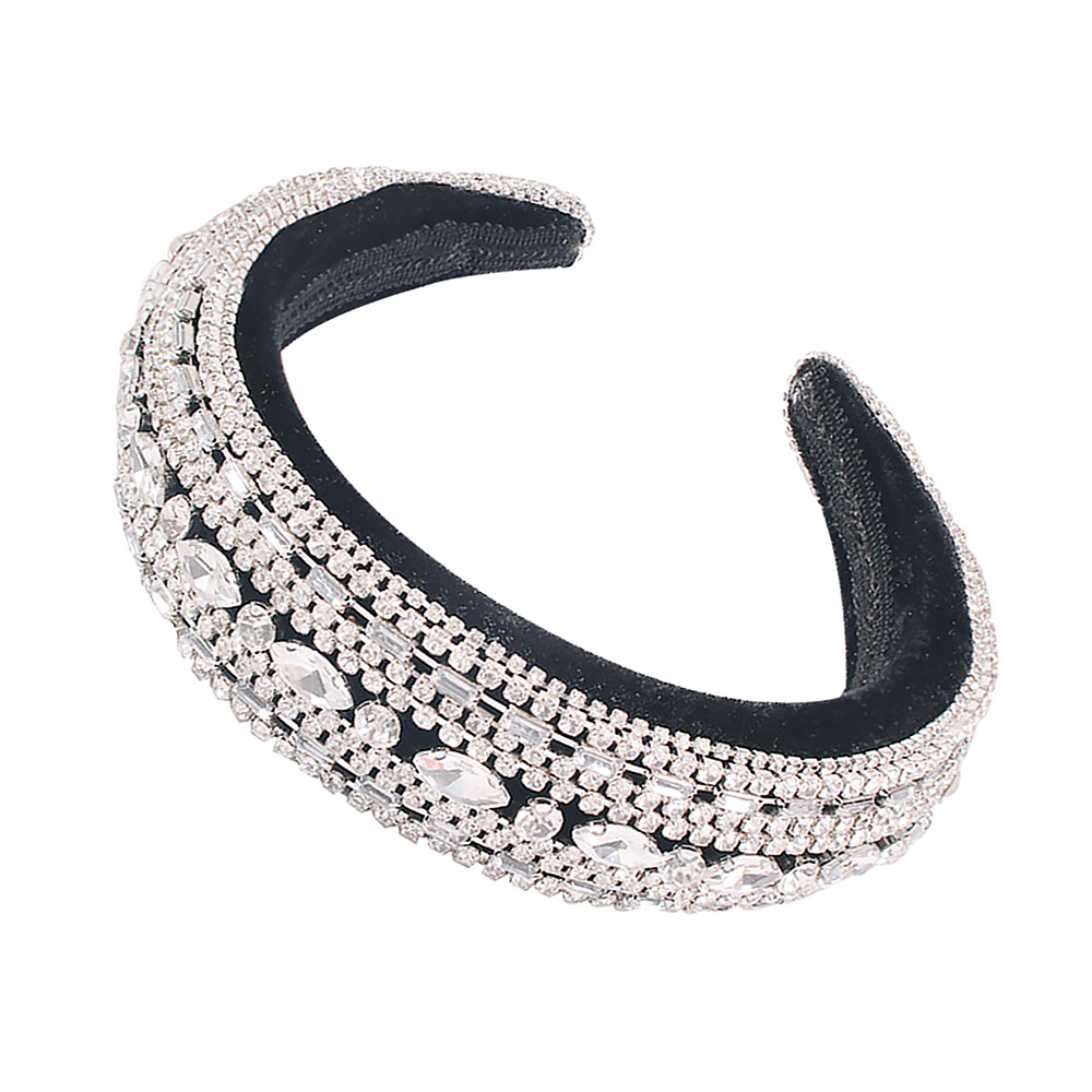 F1852 Europäische Und Amerikanische Grenz Überschreitende Heiß Verkaufte Exquisite Perlen-strass-haarschmuck Weibliche Barock-luxus-voll Diamant Retro-breites Stirnband display picture 13