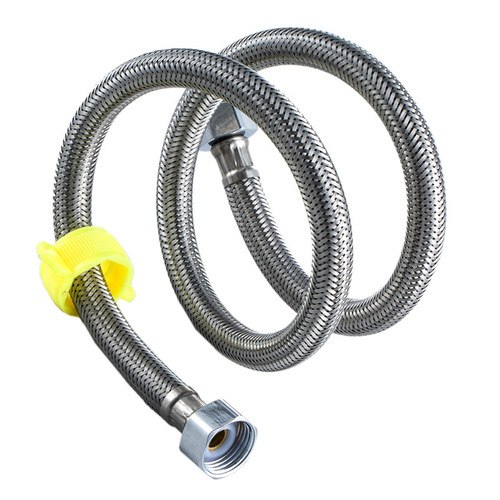 304 stainless steel hose 4-point hot and cold water inlet and outlet high-pressure hose toilet faucet double-head water inlet connection hose
