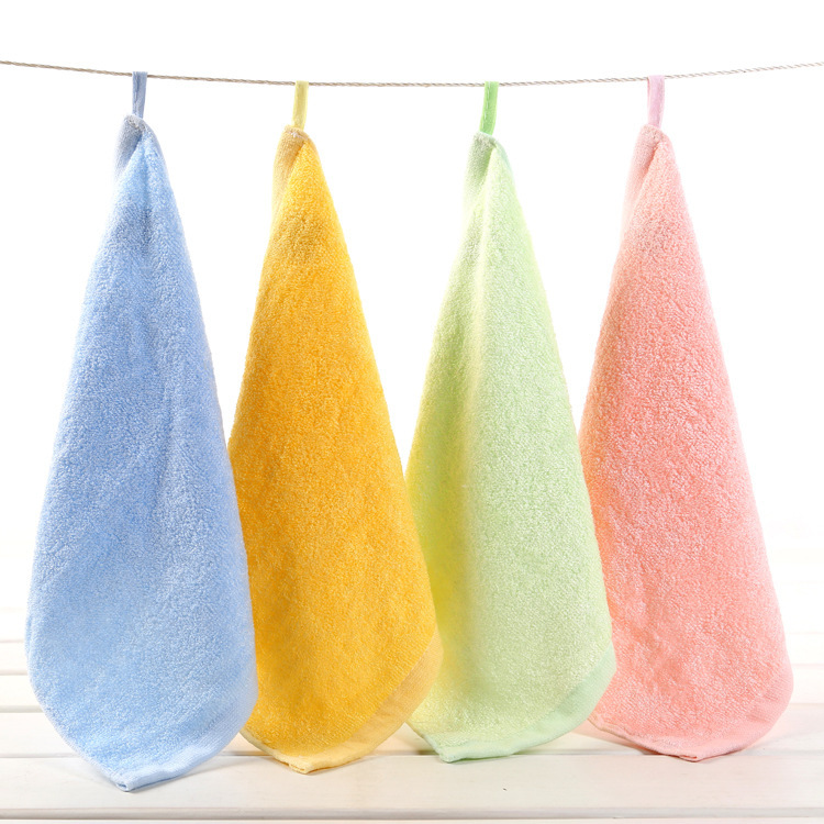 Bamboo fiber hook large square towel 30*30 soft absorbent children's small towel kindergarten square baby saliva towel Bamboo fiber hook large square towel 30*30 soft absorbent children's small towel kindergarten square baby saliva towel