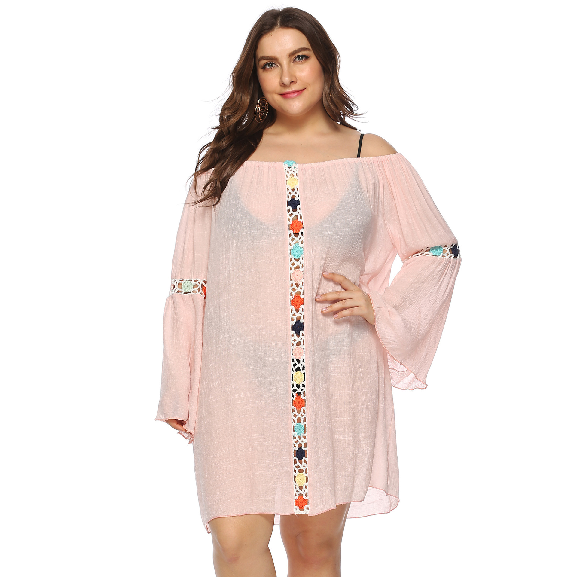 plus size off-shoulder beach dress NSOY26807