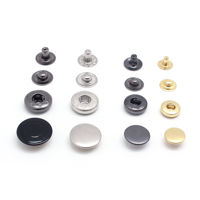 655#10mm铜金属四合扣 新款刻字喷漆羽绒服扣子弹簧按扣