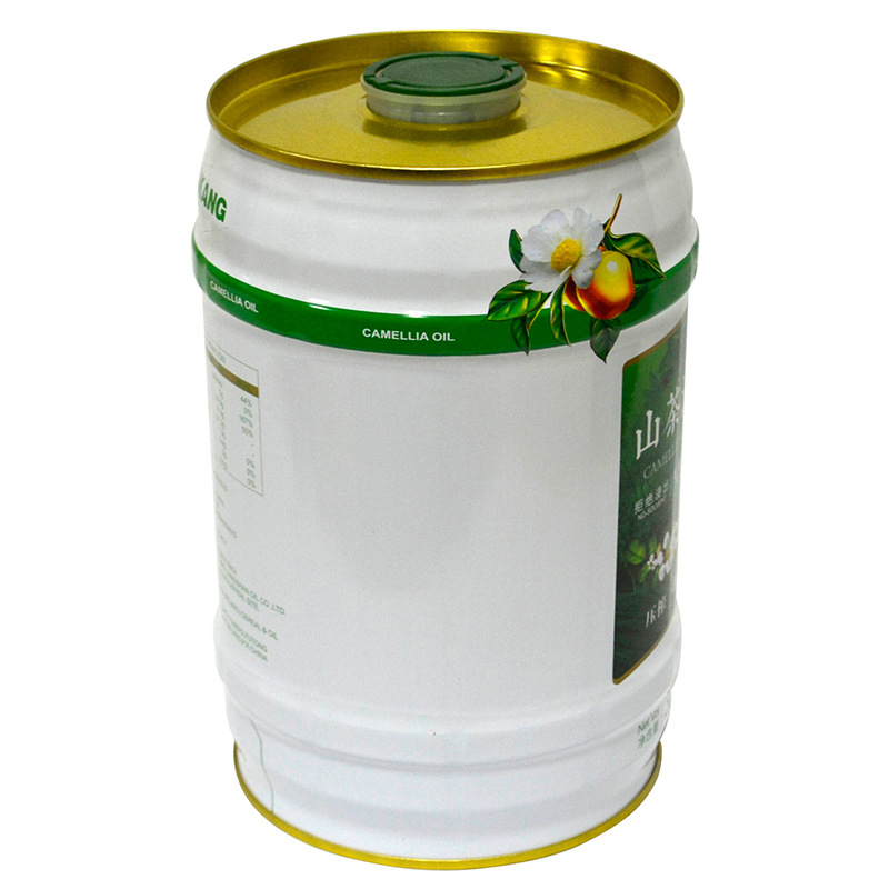 厂家供应圆形食用油铁罐包装定制金属油罐食品级包装铁桶马口铁罐