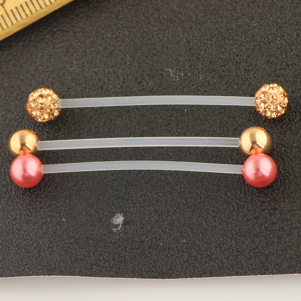 3-Piece Long Soft Rod Industrial Earring Umbilical Piercing Jewelry Set, 316L Surgical Steel, 38mm detail image 11