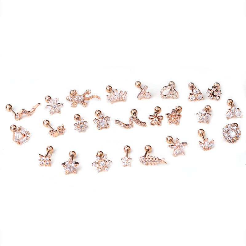 Hot Sale Rose Gold Earrings Stainless Steel Thin Rod Earrings display picture 30