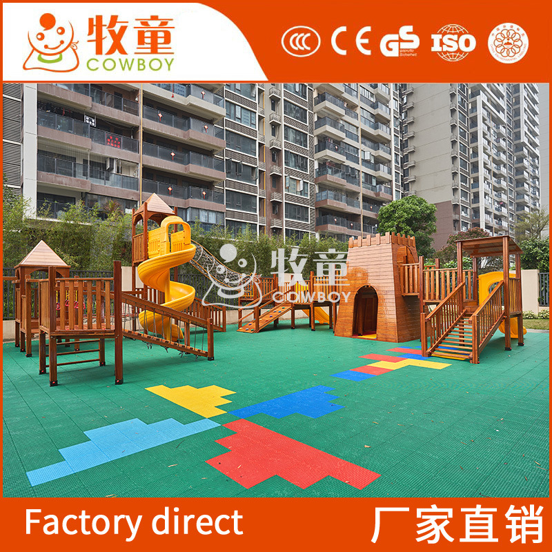 Gran combinación de jardín de infantes diapositiva doble al aire libre gran juguete instalaciones niños Parque de Atracciones tobogán de plástico