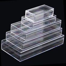 现货PS全透明塑料盒长方形展示盒人参药材产品包装盒长条收纳盒