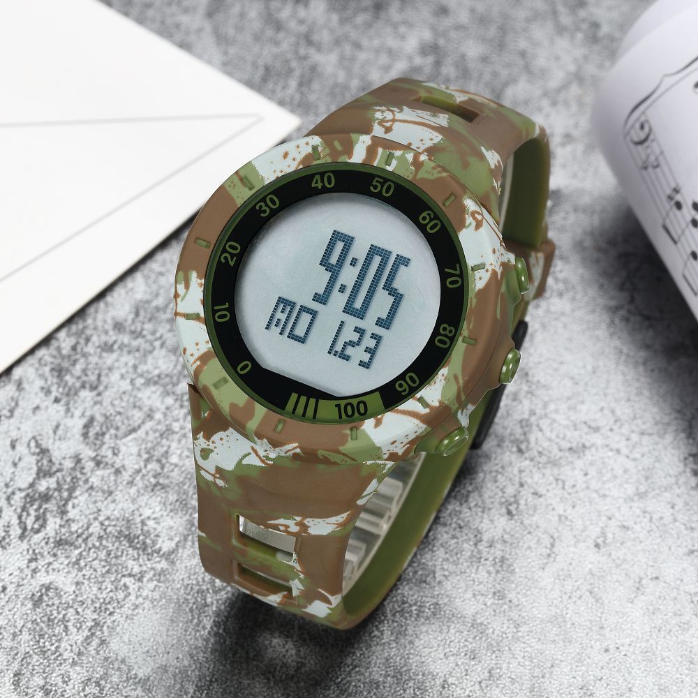 Waterproof travel fashionable trend camouflage digital watch for…