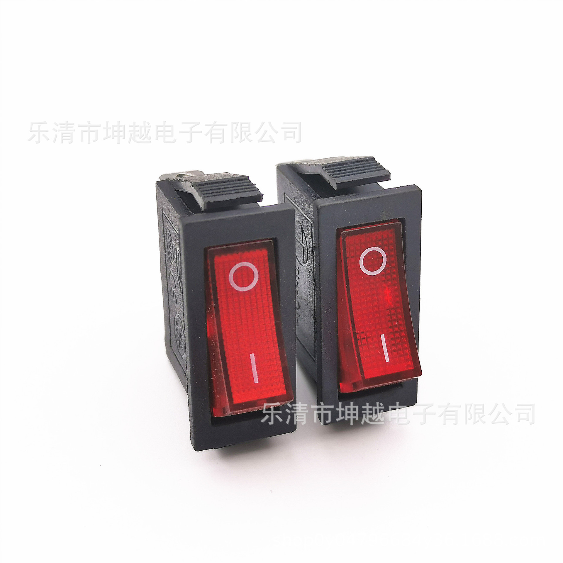 带灯船型开关KCD3 15*31 220V 3脚2黑色透明红翘板开关