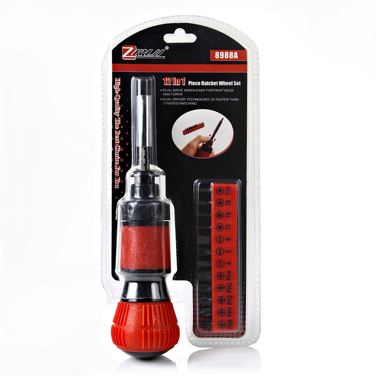 12 piezas de trinquete retráctil destornillador combinación conjunto traje hogar