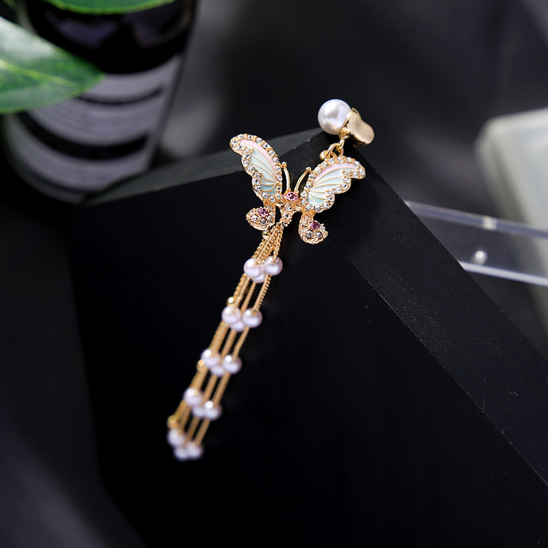 New Fashion Headdress Long Pearl Butterfly Tassel Hairpin Hair Accessory display picture 9