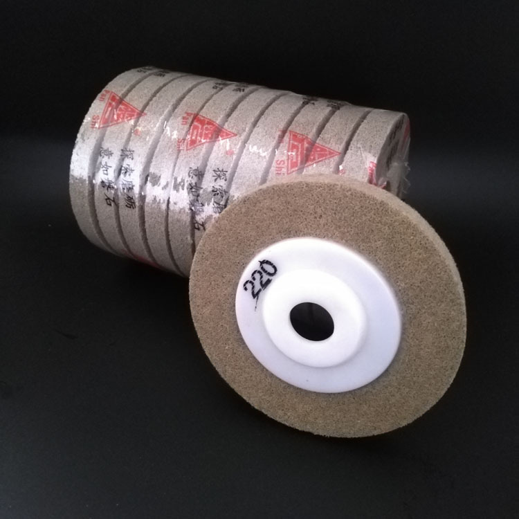 4寸100mm 海绵干抛片 大理石人造石尼龙轮 纤维抛光轮 角磨机磨片