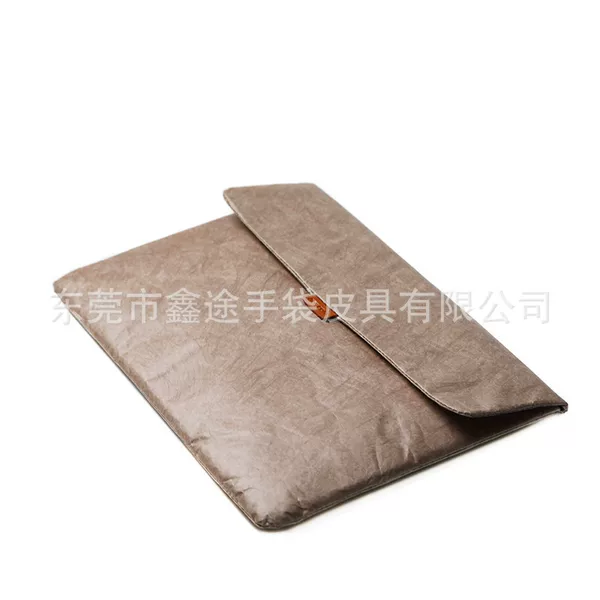 Factory Customized Environmentally Friendly Dupont Paper Laptop Protective Cover Tyvek Simple Retro Waterproof Clutch Bag