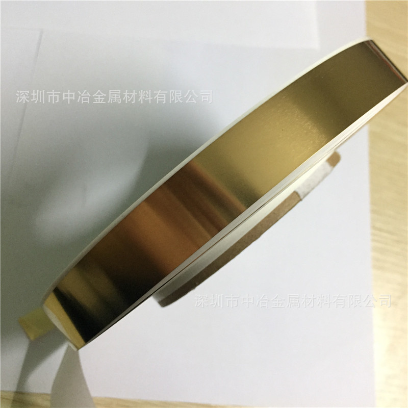 镀金不锈钢箔 201 301 304 316镀金钢带 0.05mm手机通讯镀金钢带