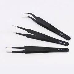 Precision ESD-10 Stainless Steel Anti-Static Tweezers Factory Home Electronic Repair Tools Eyelash Curler Tweezers Set