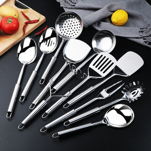 Factory wholesale kitchen tool set stainless steel round tube handle kitchen cooking kitchenware set series