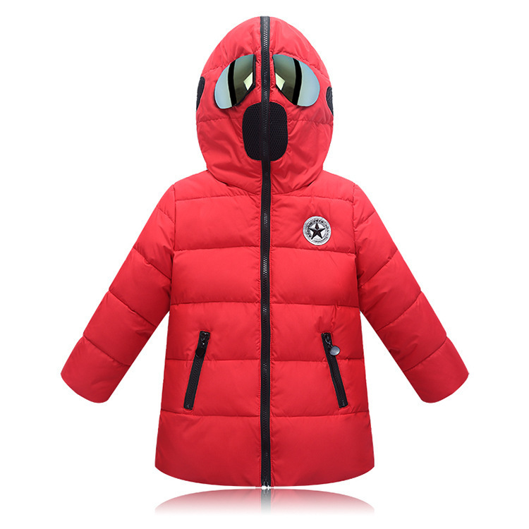 Nuevo abrigo de algodón acolchado para niños de otoño e invierno Gafas Ultraman Abrigo grueso de algodón acolchado para niños y niñas Chaqueta acolchada de algodón para niños