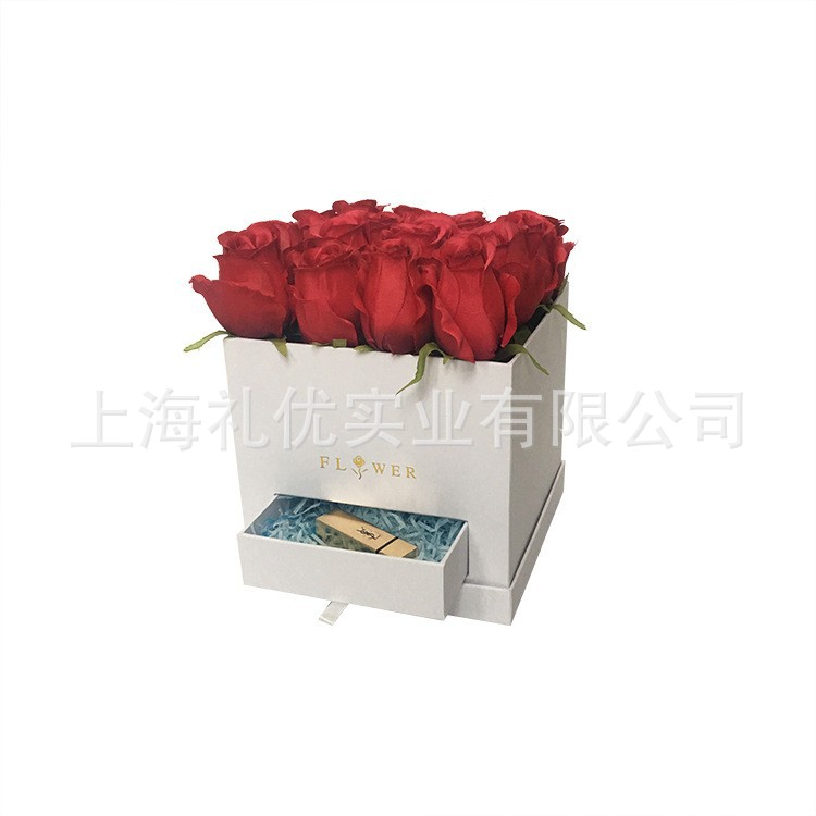 鲜花永生花纸质礼品盒瓦楞礼品盒白卡礼品盒彩盒定做