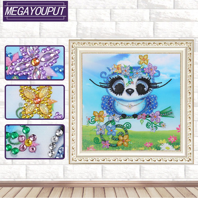 跨境新款diy异形无框钻石画蓝色小鸟客厅卧室砖石爆款装饰画批发|ms