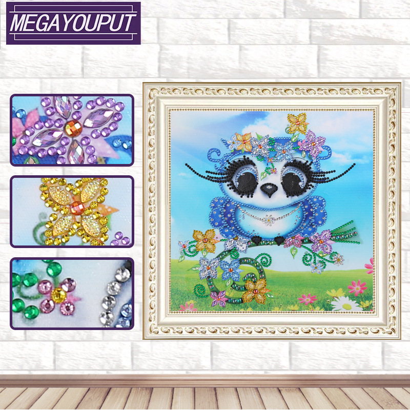 跨境新款diy异形无框钻石画蓝色小鸟客厅卧室砖石爆款装饰画批发|ms