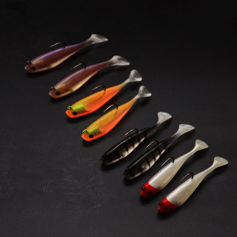 4 Colors Paddle Tail Fishing Lures Soft Plastic Baits Fresh Water Bass Swimbait Tackle Gear