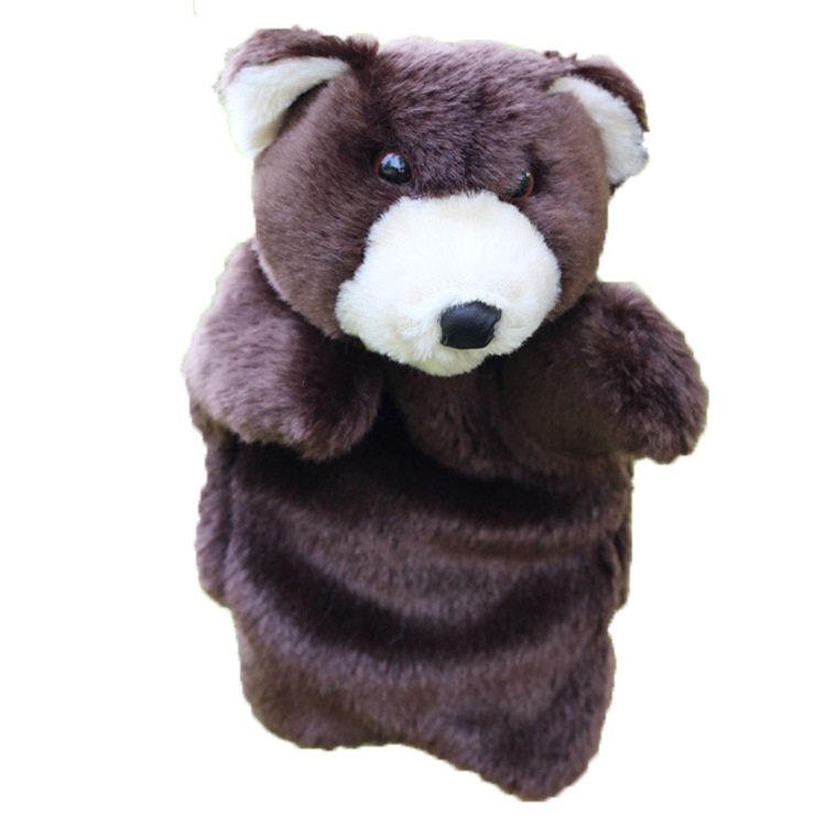 深圳厂家订制迪熊手偶毛绒玩具小动物公仔手指偶儿童幼教安抚|ms