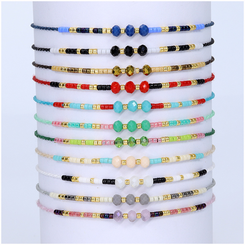 3g Weight Drawstring Bracelets Classification 1 Piece Quantity Holiday, Daily Occasion Artificial Crystal, Seed Bead, rope Material Geometric Pattern Women's Gender Retro Style Retro Geometric Artificial Crystal Seed Bead Rope Women's Drawstring Bracelets 9