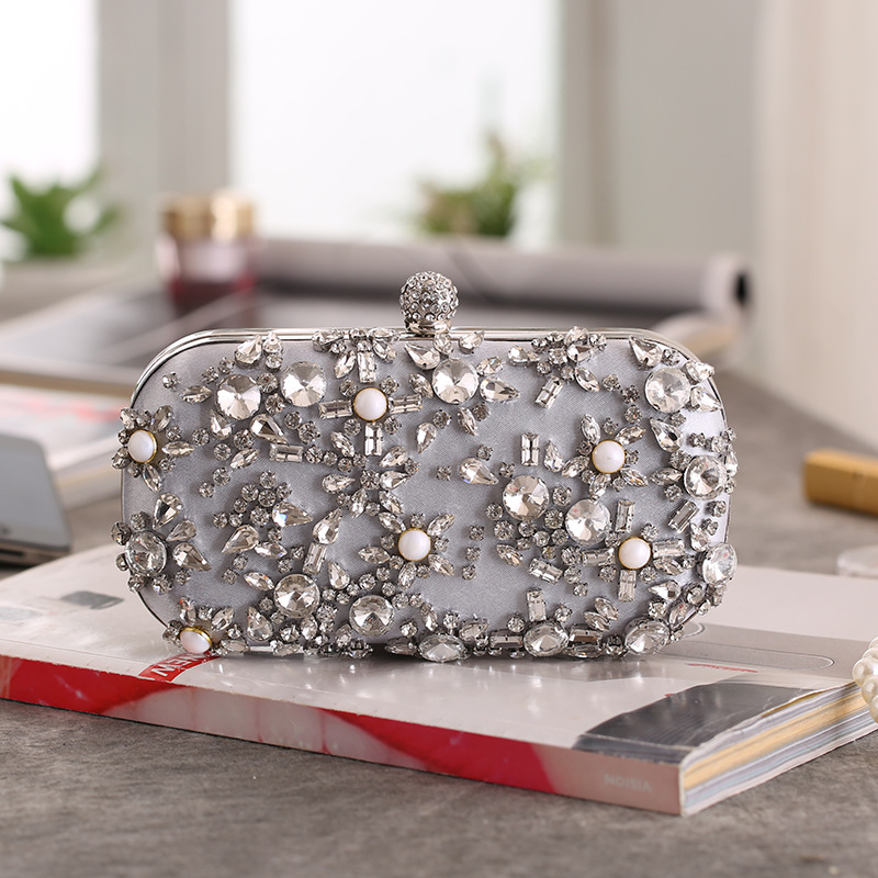 Dinner Bag Banquet Fashion Clutch Bag Diamond Dress Bag Square Box Small Square Bag display picture 8