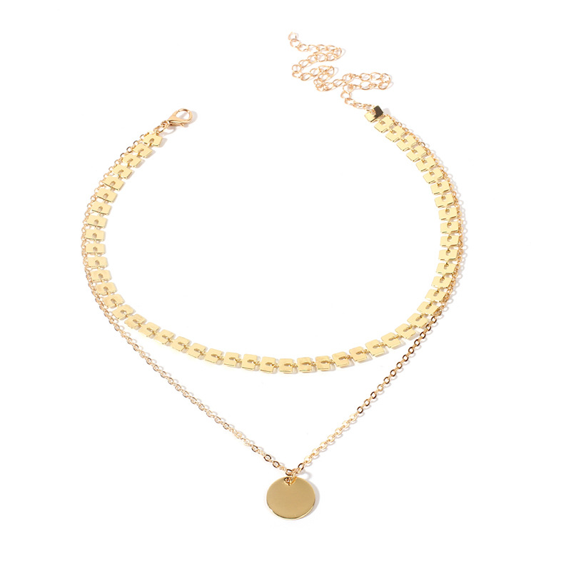 Women'S Gender New Fashion Sequins Double Retro Exaggerated Clavicle Chain Necklace For Women