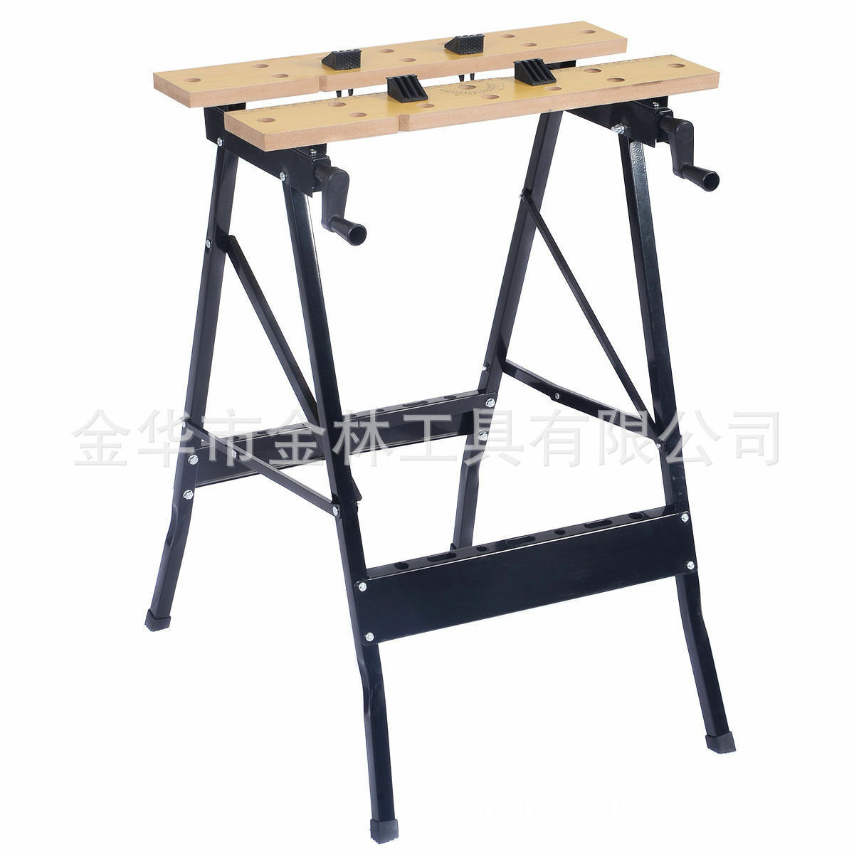 厂家直销20*20脚管100KGS可折叠小型木工工作台铁支架锯马支架