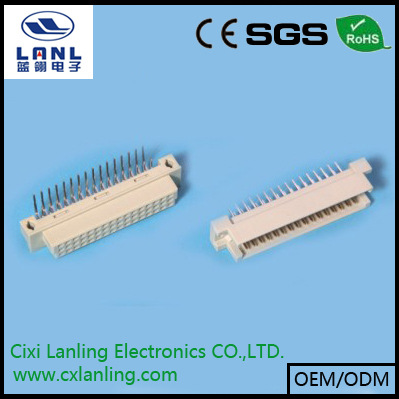 2.54MM 3排3*16PIN中空 DIN41612欧式插座332公弯母直