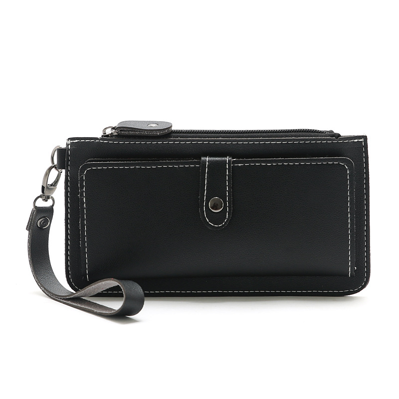 116g Weight Zipper Closure Type Business, Travel Occasion Pu Leather Material Solid Color Pattern Women'S Gender Square Shape Light Grey, Dark Grey, Rose Red, Pink, Red, Green, Blue, Gold, Black Color Fashion Multi-function Zipper Multi-card Buckle Wallet 25