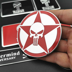 汽車個性裝飾貼 懲罰者車標 骷髏頭 金屬改裝車身貼 懲罰者車貼