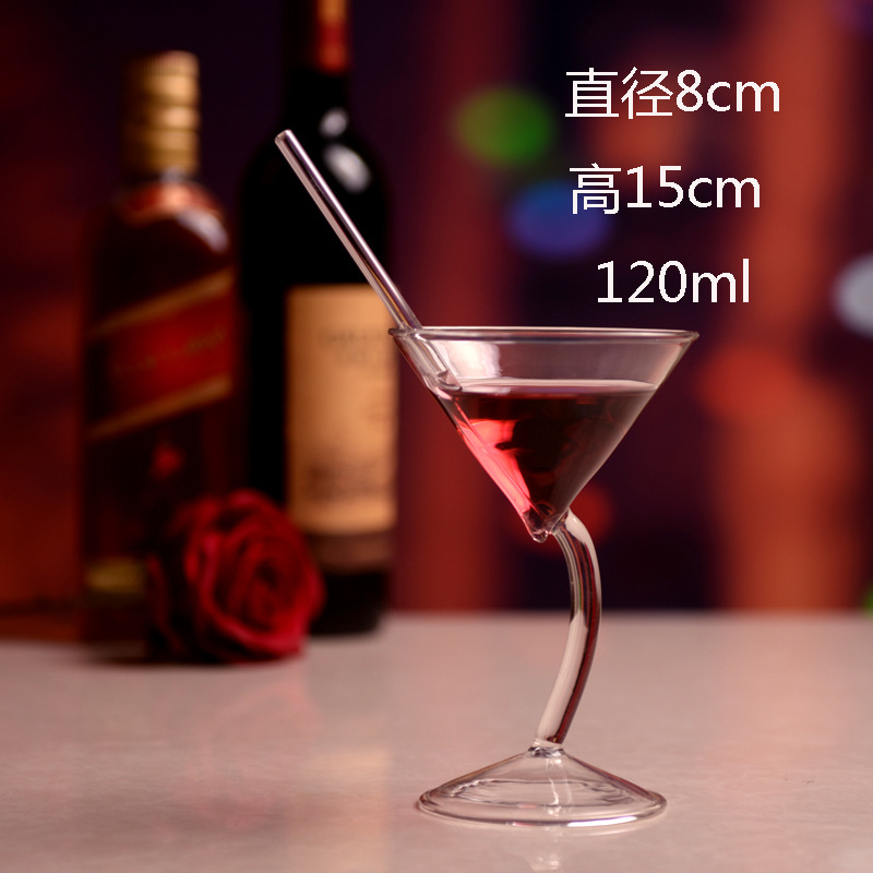 Factory Direct Sales Spiral Cocktail Glass Rotating Martini Glass Creative Vampire Glass Long Tail Cocktail Glass