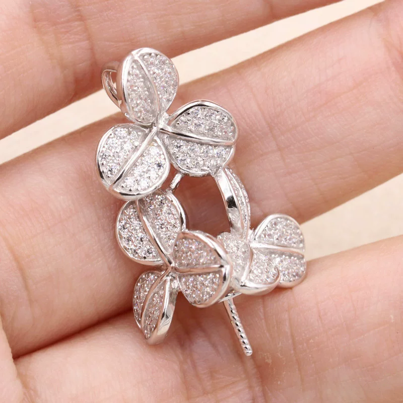 Подвеска и серьги из жемчуга, комплект аксессуаров, S925, серебро 925 пр., микроинкрустация, с цветочным узором