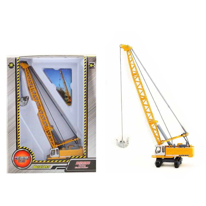 凯迪威合金工程车金属模型1:87塔式缆索挖掘机儿童玩具汽车摆件