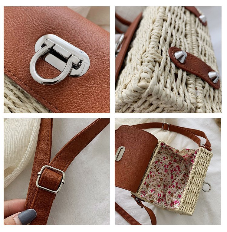 Fashion Straw Shoulder Messenger Bag Wholesale display picture 3