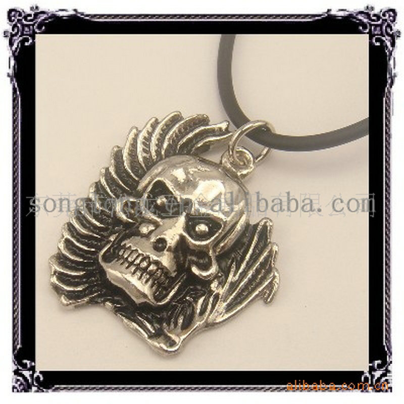 【生产批发】环保合金高档电镀抹油嘻哈个性欧美风吊坠骷髅头