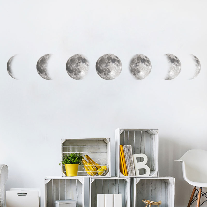 Nouveaux Stickers Muraux D&#39;espace De Carte De Phase De Lune De Mode Simple display picture 4