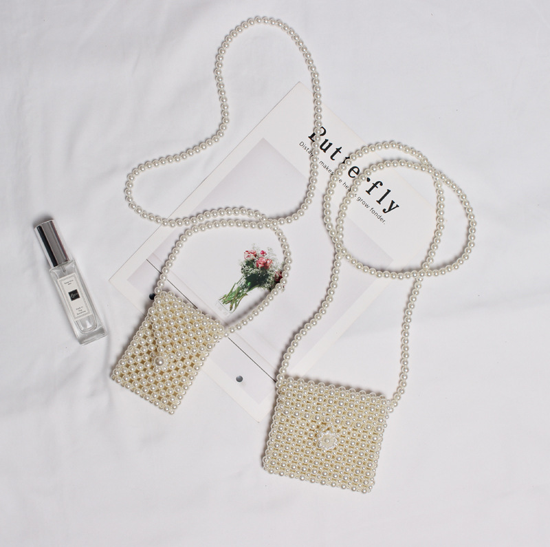 女士新款时尚可爱单肩斜跨包萌系少女珍珠迷你小包包小仙女手拿包|ms