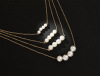 Trend metal accessory, double-sided necklace from pearl, chain for key bag 