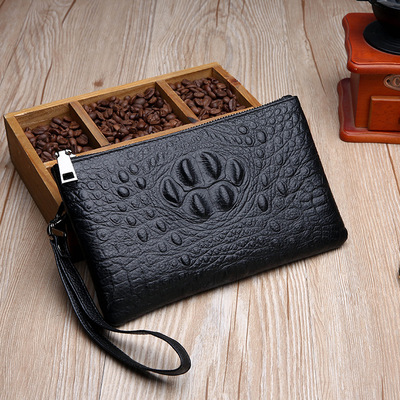 The first layer cowhide man wallet Envelope bag business affairs clutch bag genuine leather printing Crocodile print Mobile phone bag Manufactor wholesale