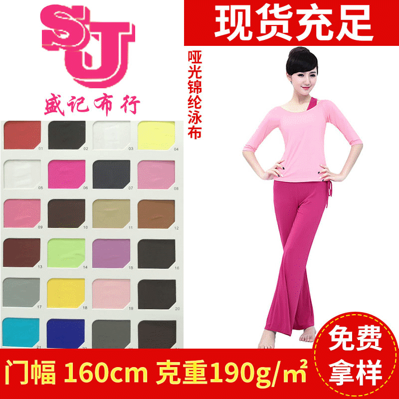 哑光锦纶泳布 四面弹力莱卡布料 泳裤瑜伽服针织面料 现货批发
