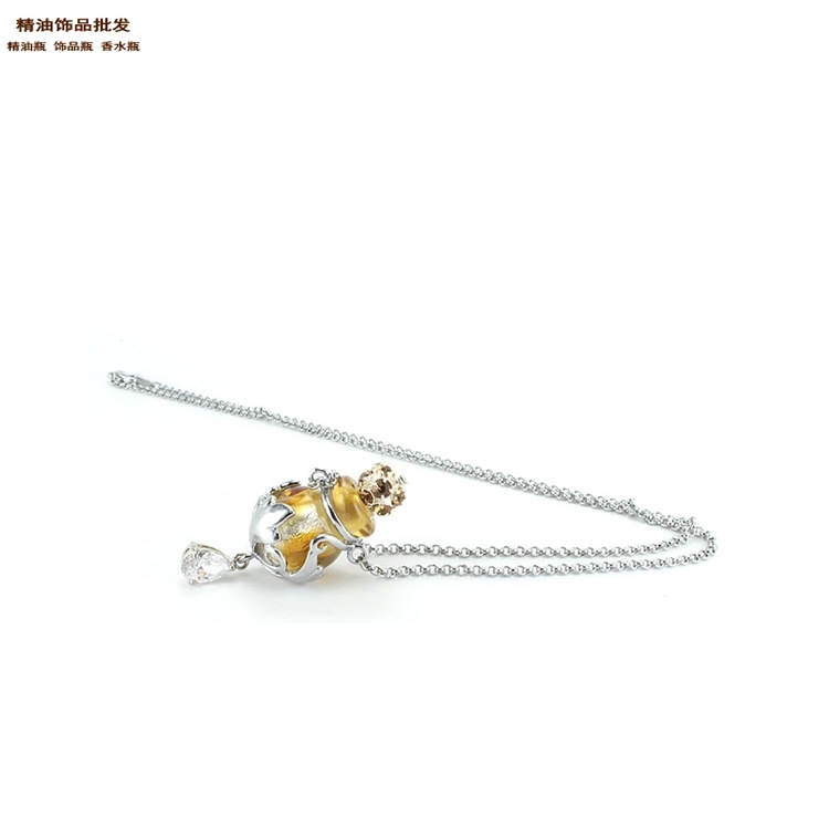 中国精油饰品网幻彩金黄瓶流星花园项链吊坠1.jpg