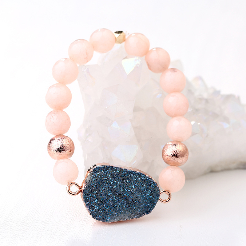 Elegant Geometric Solid Color Natural Stone Vug Stone Inlay Gem Bracelets display picture 3